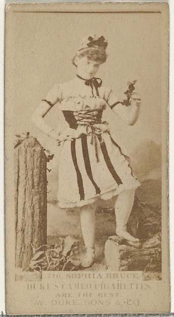 W. Duke, Sons & Co., Card Number 216, Sophia Bruce, from the Actors and Actresses series (N145-5) issued by Duke Sons & Co. to promote Cameo Cigarettes