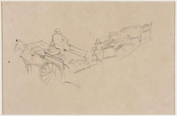 John Frederick Lewis, Rough sketches of two horses and carts