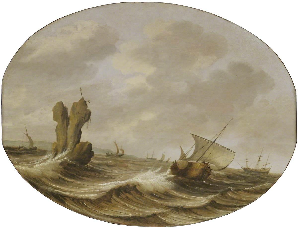 Pieter Mulier the Elder, Shipping in a Breeze Off a Rock
