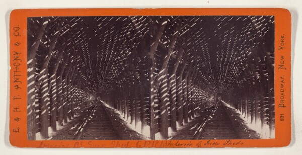 Edward and Henry T. Anthony & Co., Interior of the Snow Sheds on the C.P.R.R. [Pacific Rail Road]