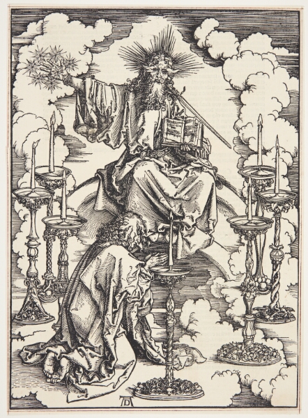 Albrecht Dürer, De syv guldlysestager åbenbares for Johannes