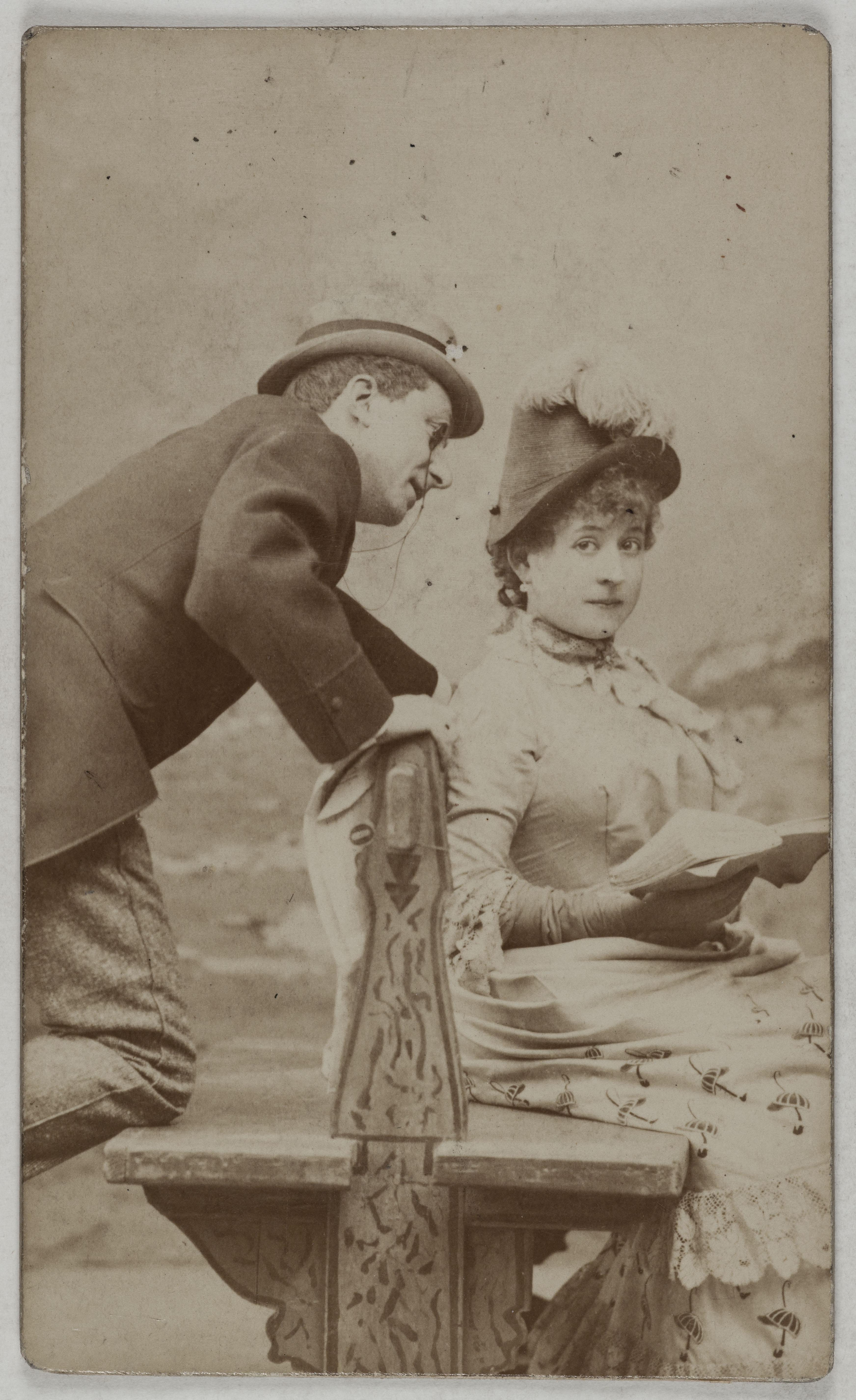 Anonyme, Portrait de Dinelli Mathilde, (née Domenech), (?-1894), (actrice) et homme