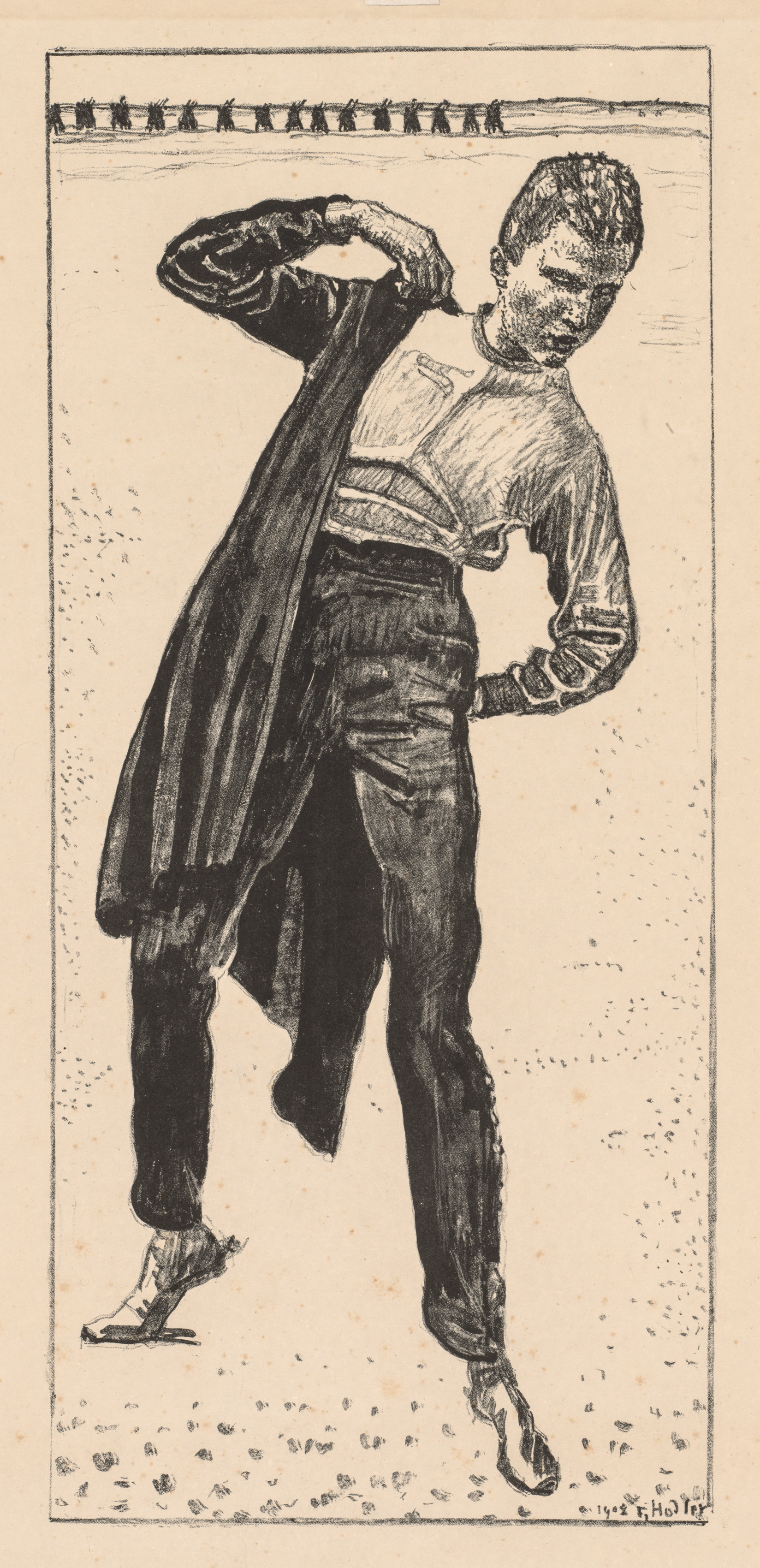 Ferdinand Hodler, Student Putting on His Coat