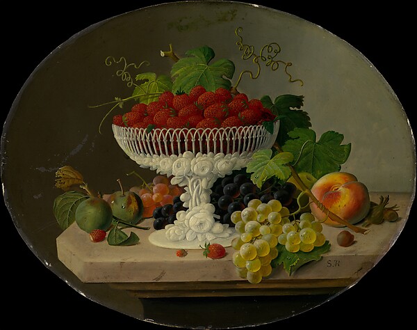 Severin Roesen, Still Life with Strawberries in a Compote