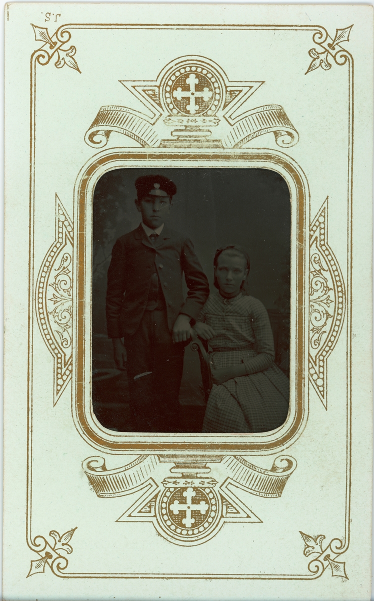 Okänd,, Ferrotyp - Jenny (Hedvig Johanna) och Henrik Wenster, Uppsala, omkring 1880