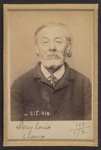 Alphonse Bertillon, Dery. Louis. 60 ans, né à Cobugny (Nièvre). Cordonnier. Anarchiste. 9/3/94.