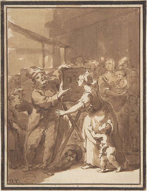 Anonymous, French, 18th century, Scene at a Fair: A Peep Show