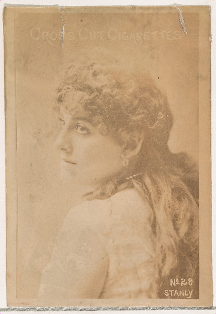 W. Duke, Sons & Co., Card Number 28, Stanly, from the Actors and Actresses series (N145-1) issued by Duke Sons & Co. to promote Cross Cut Cigarettes
