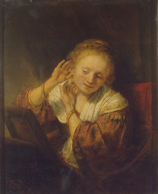 Rembrandt, Young woman with earrings