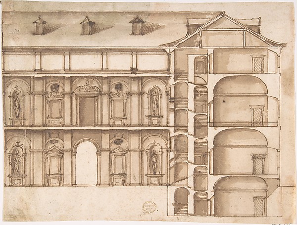 Anonymous, Italian, 16th century, Elevation and Section