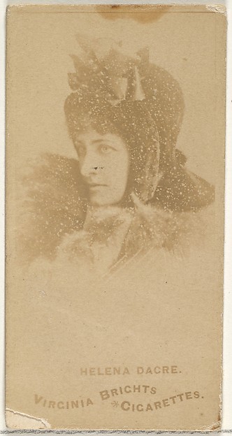 Allen & Ginter, Helena Dacre, from the Actors and Actresses series (N45, Type 1) for Virginia Brights Cigarettes