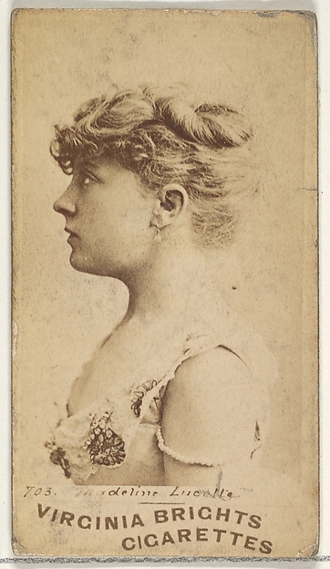 Allen & Ginter, Card 703, Madeline Lucalle, from the Actors and Actresses series (N45, Type 1) for Virginia Brights Cigarettes