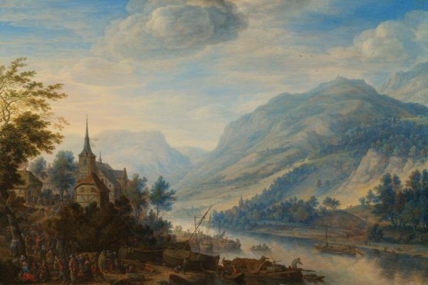 Herman Saftleven, View of the Rhine near Rheineck Castle