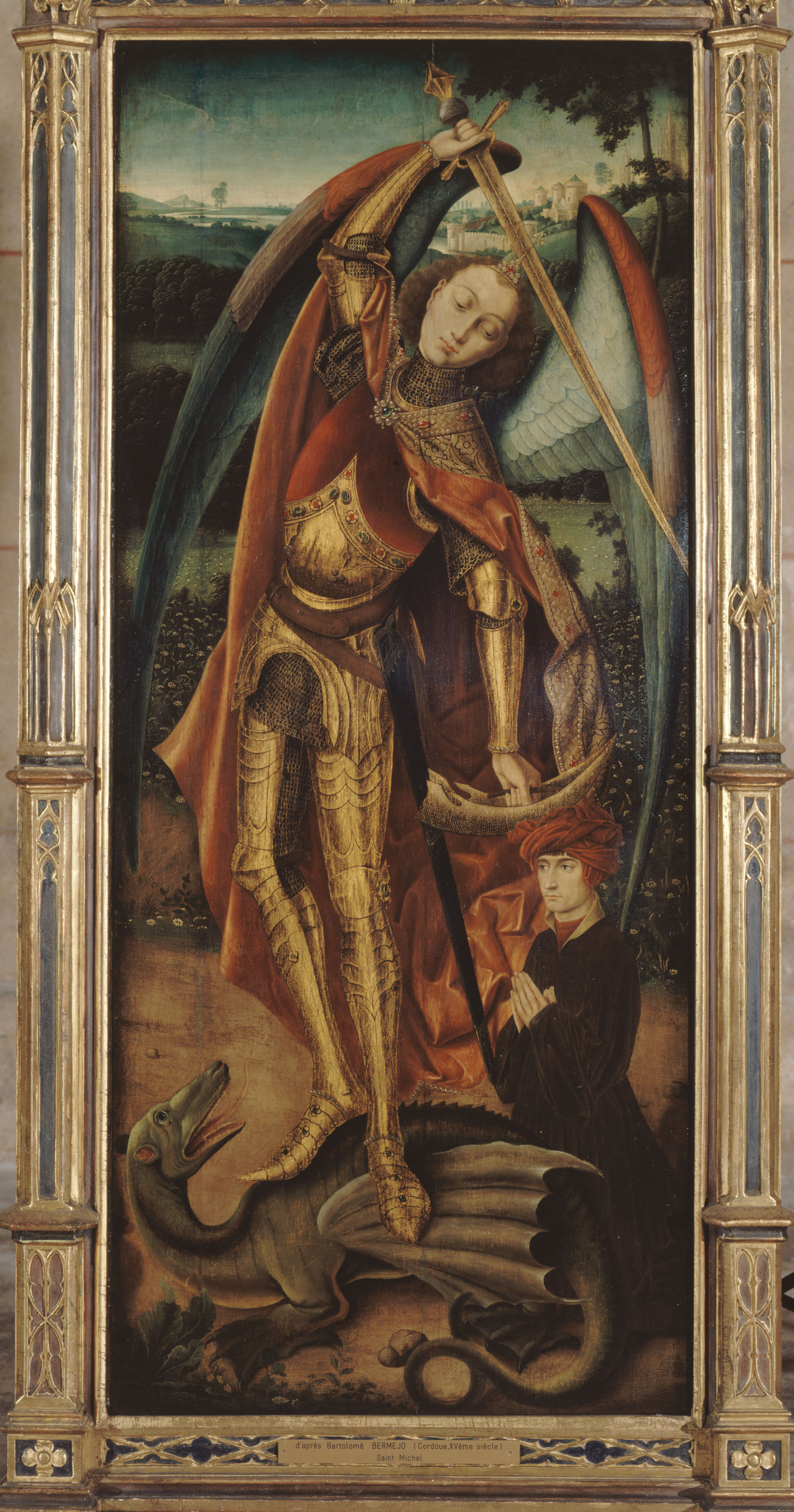 Anonyme, Saint Michel terrassant le dragon, d'après Bermejo