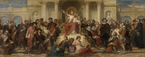 Nicaise De Keyser, The City of Antwerp, Gothic and Renaissance, Surrounded by Artists