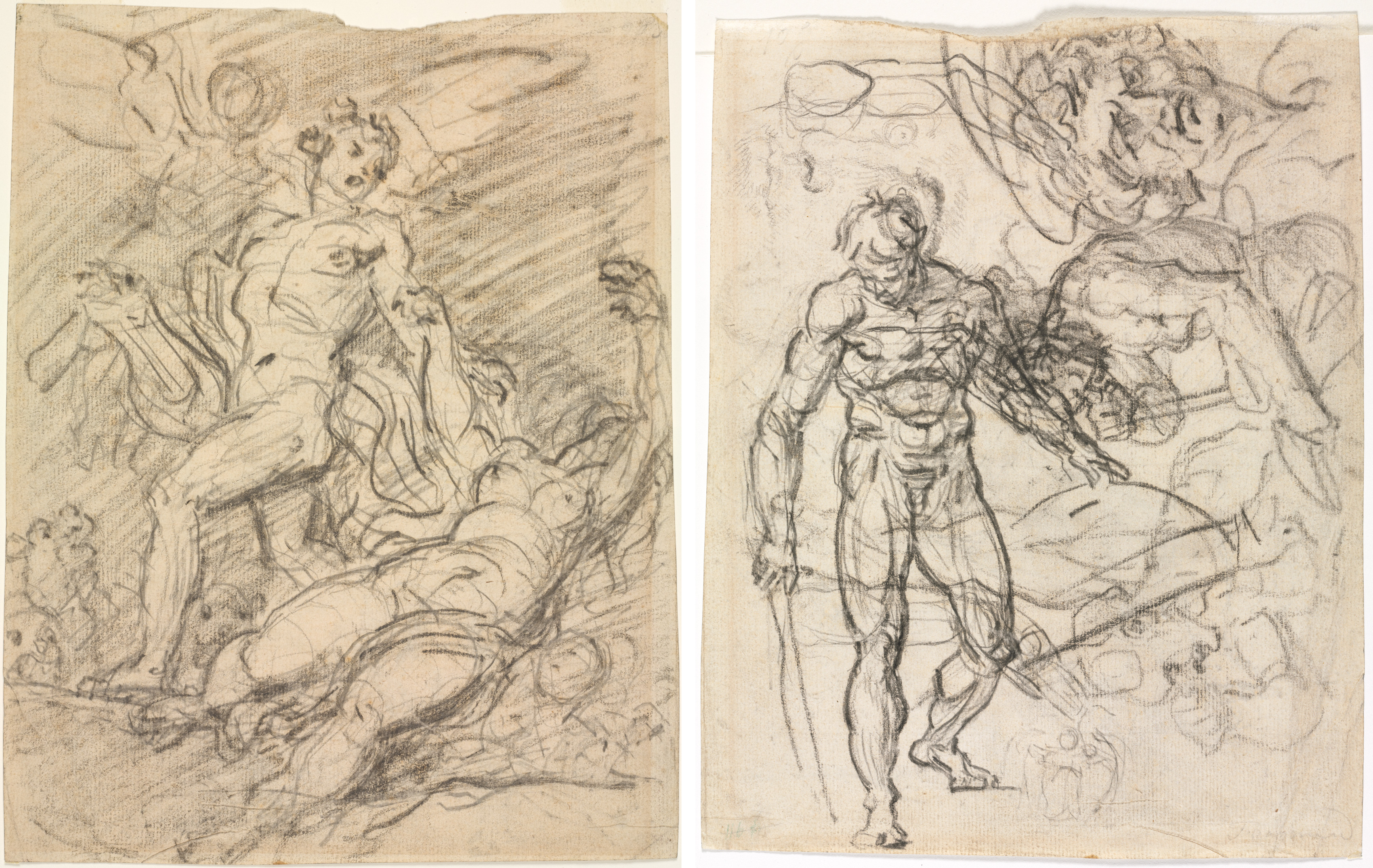Jean-Honoré Fragonard, Orpheus and Eurydice (recto); Figure Studies (verso)