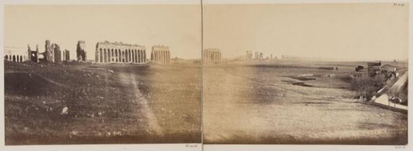 Parker, John Henry, Aqueduct VIII. Claudius and IX. Anio Novus. - Perspective View in the Campagna near the Porta Furba