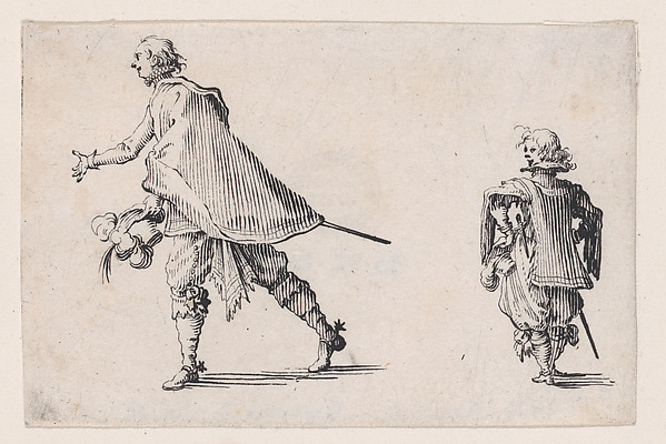 Jacques Callot, Un Gentilhomme et son Page (A Gentleman and his Page), from "Les Caprices" Series A, The Florence Set