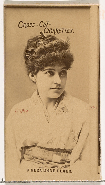W. Duke, Sons & Co., Card Number 8, Geraldine Ulmer, from the Actors and Actresses series (N145-2) issued by Duke Sons & Co. to promote Cross Cut Cigarettes