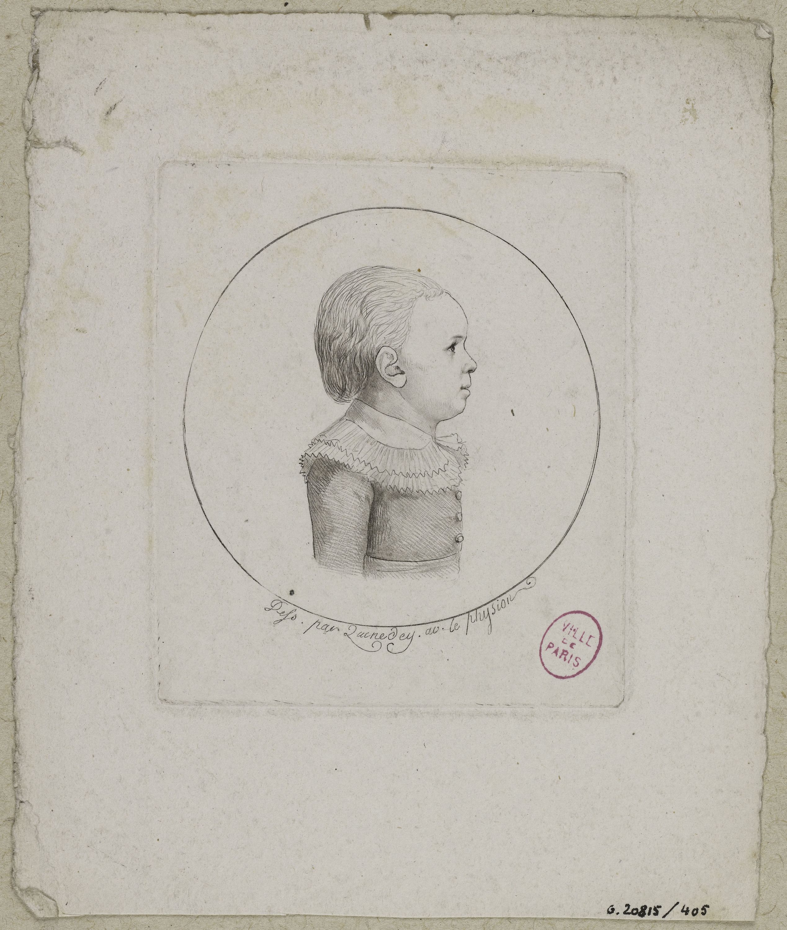 Edmé Quenedey, Portrait d'un enfant, fin XVIIIème siècle/début XIXème siècle