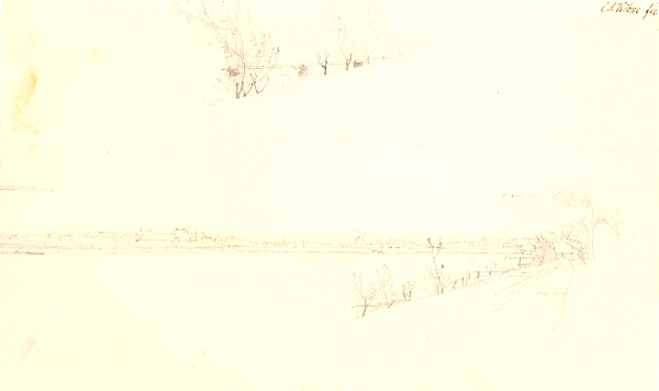 Christen Købke, Studie til maleriet Efterårsmorgen ved Sortedamssøen, 1838