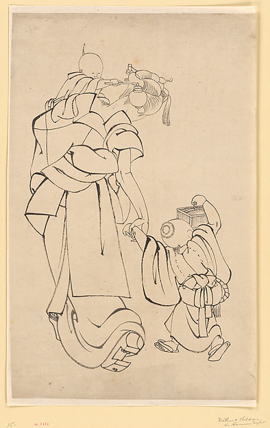 Katsushika Hokusai, Mother and Children in Summer Night