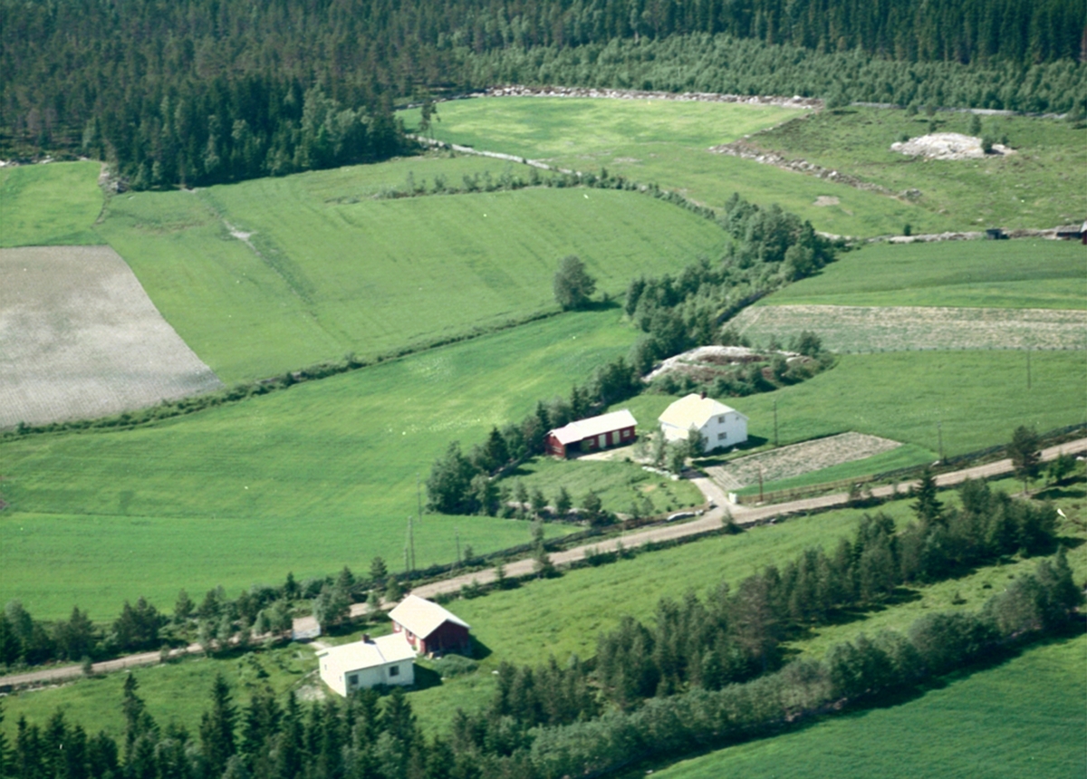 Widerøes Flyveselskap A/S, Flyfoto. Huset nærmest tilhørte Einar Fossheim, i bakgrunnen huset til Ole Flisen. Nordbygda