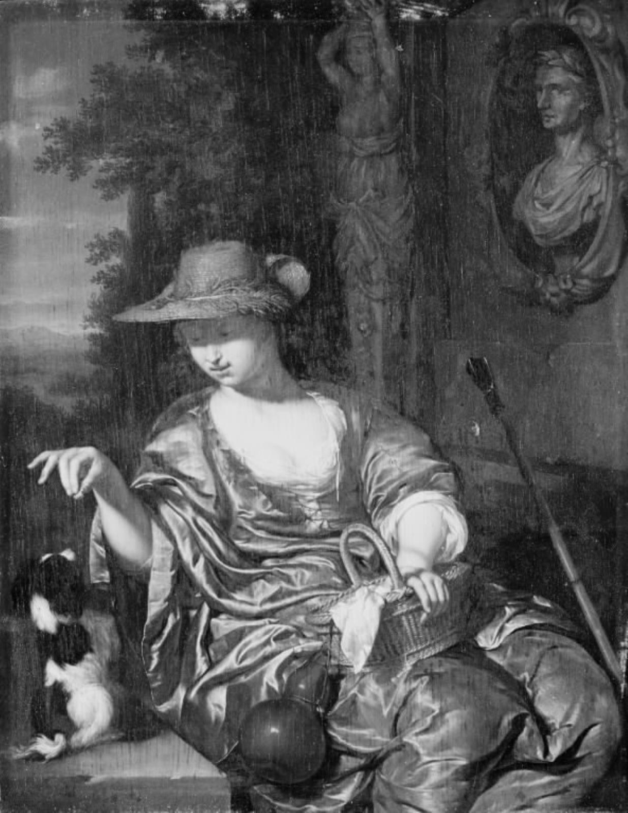 Willem van Mieris, En hyrdinde med en hund