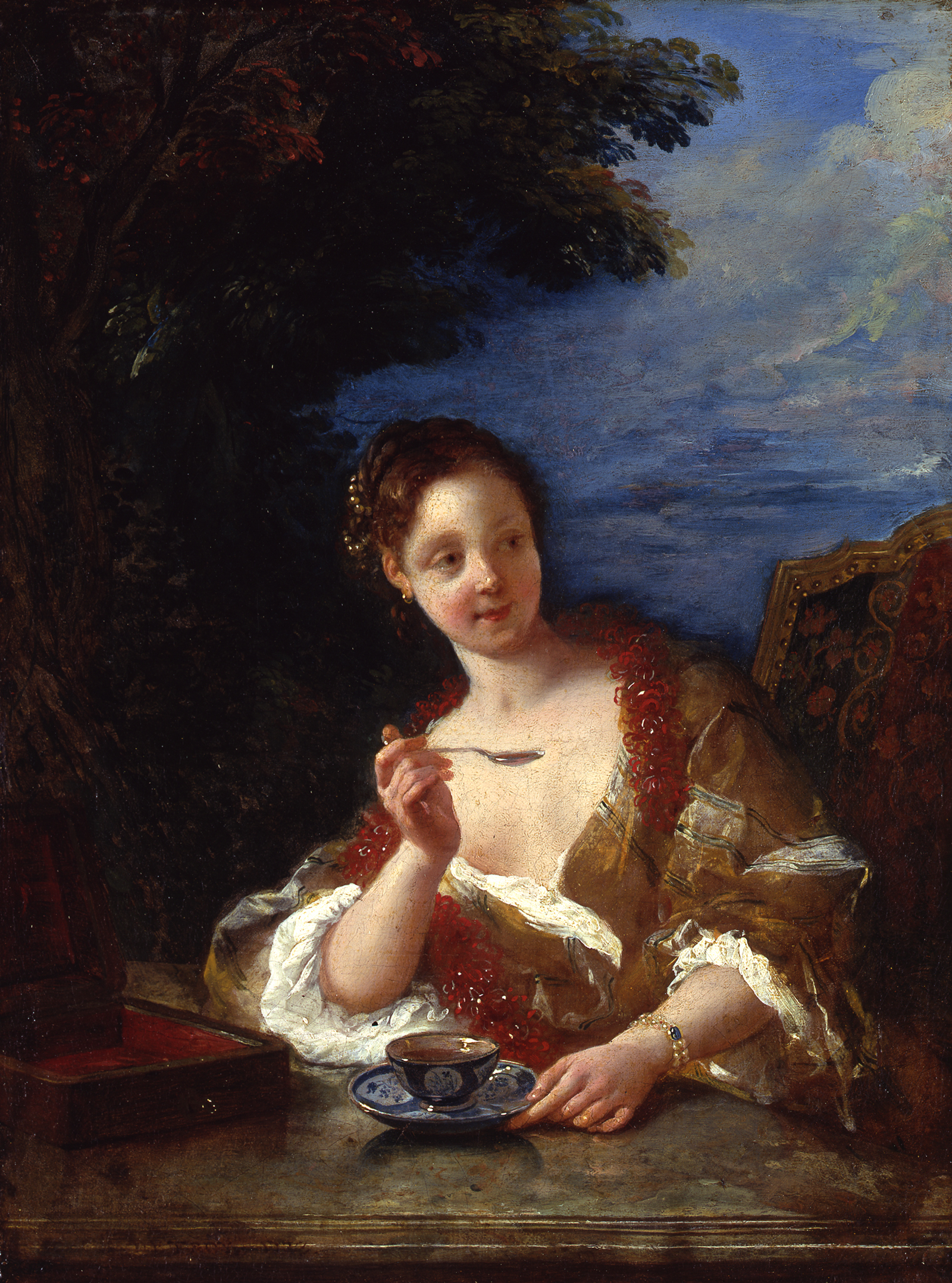 François de Troy, Young Woman Drinking Coffee