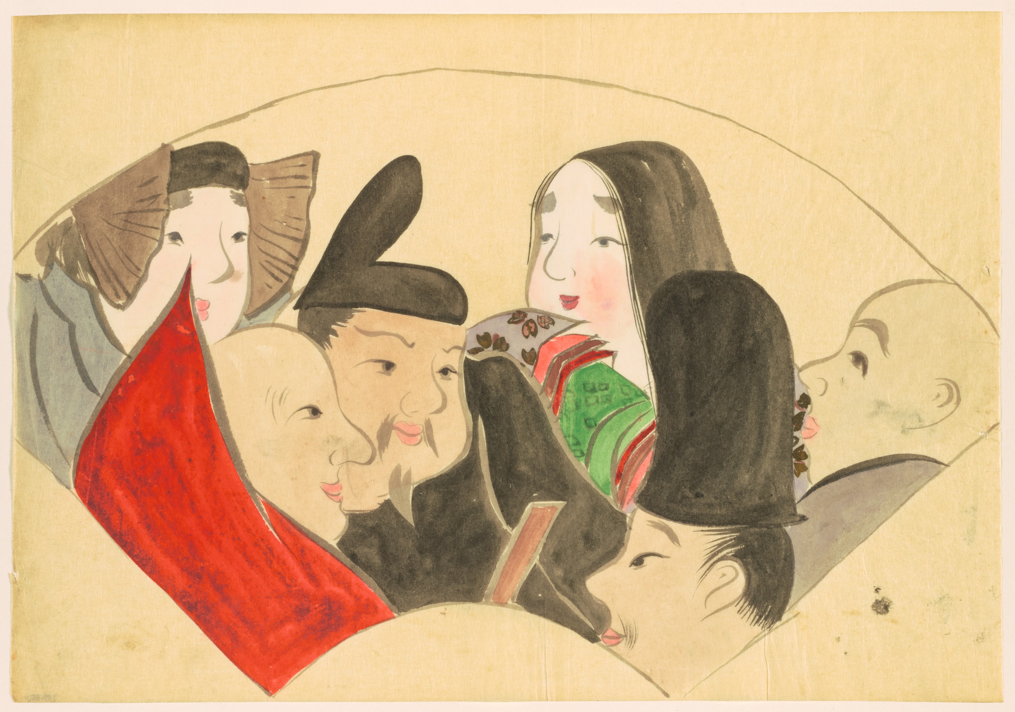 Kamisaka Sekka, Flowers of a Hundred Worlds (Momoyogusa): Six Poetic Immortals (Rokkasen)