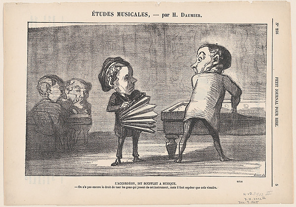Honoré Daumier, The Accordion: A Blow to Music, from "Musical Studies"