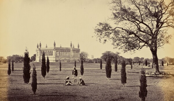 Samuel Bourne, Cawnpore; The Memorial Well, with the Cawnpore Church in the Distance