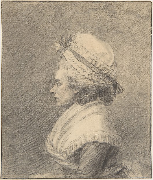 Augustin de Saint-Aubin, Profile of a Lady in a Bonnet