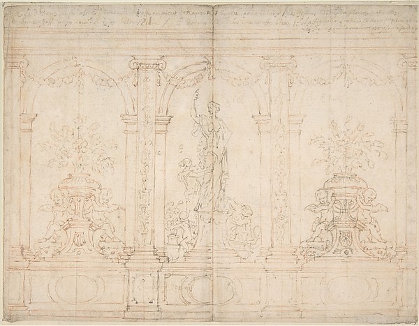 Anonymous, French, 18th century, Wall Elevation with Three Arches