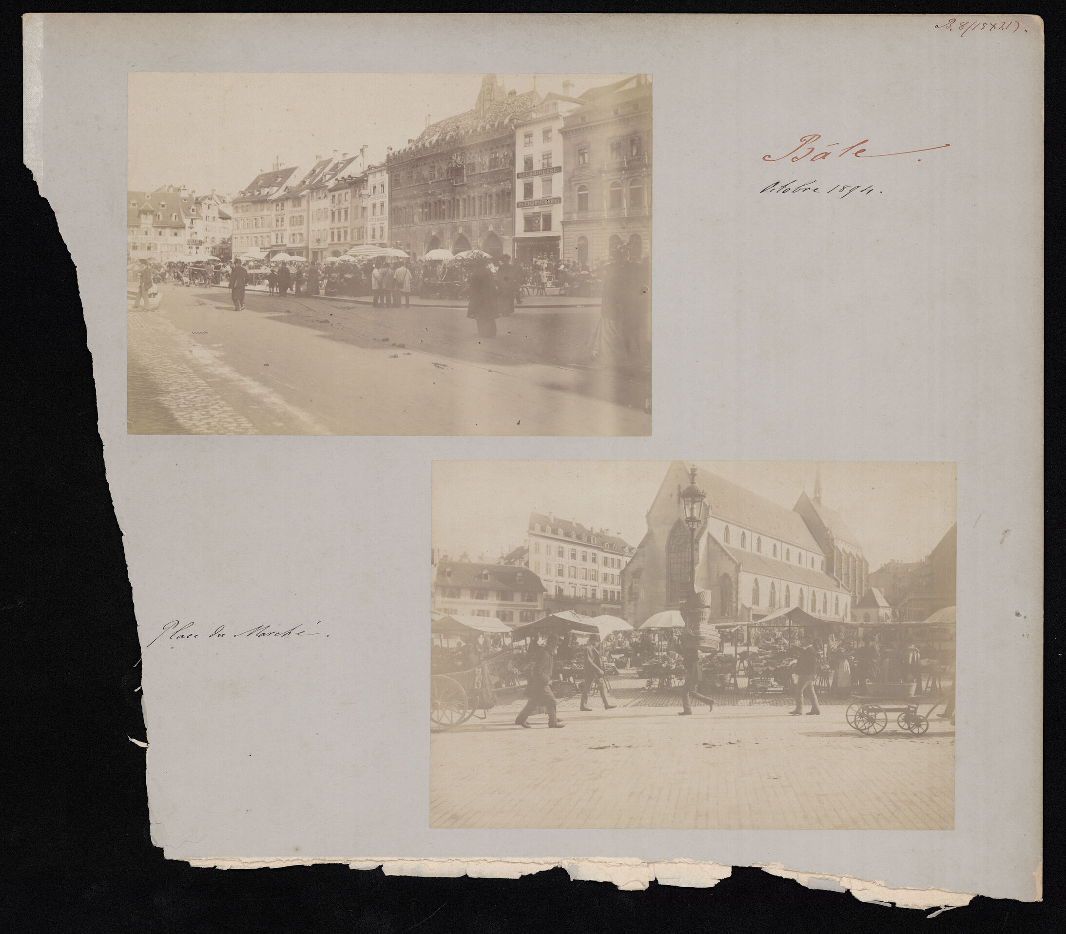 Benediktas Henrikas Tiškevičius, Kartono lakštas su dviem Benedikto Henriko Tiškevičiaus fotografijomis (Bazelis, Šveicarija)