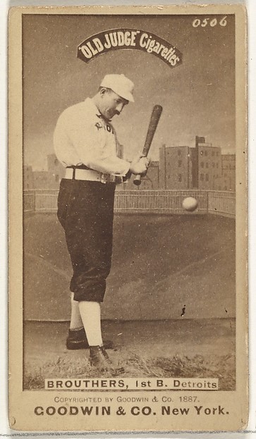 Goodwin & Company, Dennis Joseph "Dan" Brouthers, 1st Base, Detroit Wolverines, from the Old Judge series (N172) for Old Judge Cigarettes