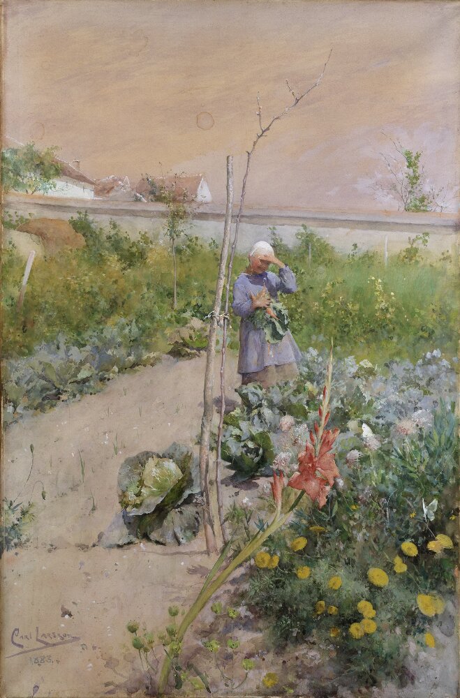 Carl Larsson, In the Kitchen Garden