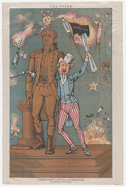 Thomas B. Worth, Uncle Sam's Annual Celebration, Fire-Works of the Period, from "The Judge"
