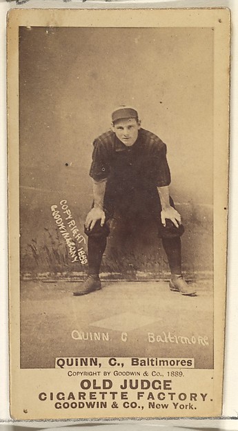Goodwin & Company, Quinn, Catcher, Baltimore Orioles, from the Old Judge series (N172) for Old Judge Cigarettes