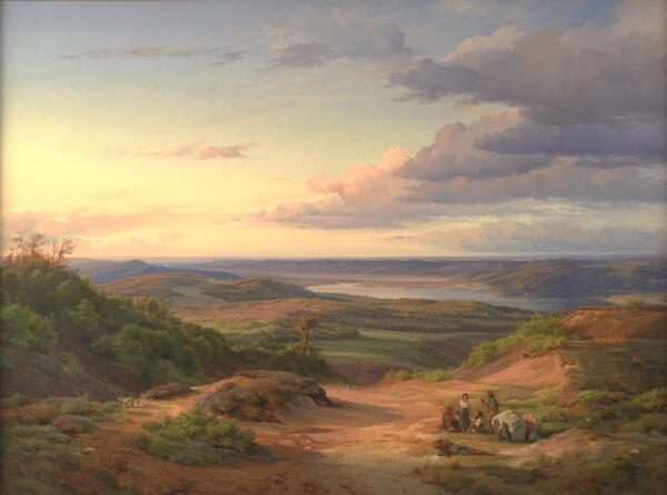 Louis Gurlitt, Et landskab ved Himmelbjerget. I forgrunden en taterfamilie