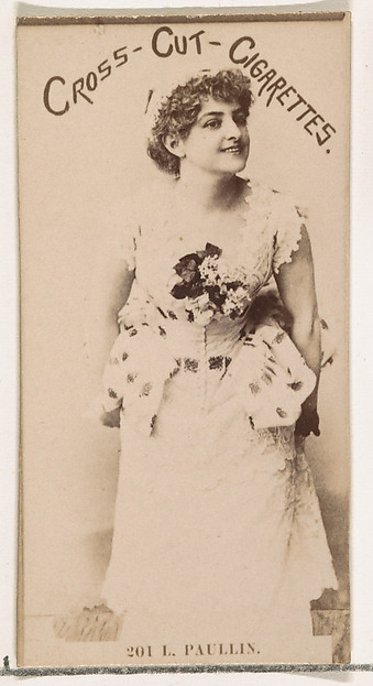 W. Duke, Sons & Co., Card Number 201, L. Paullin, from the Actors and Actresses series (N145-2) issued by Duke Sons & Co. to promote Cross Cut Cigarettes