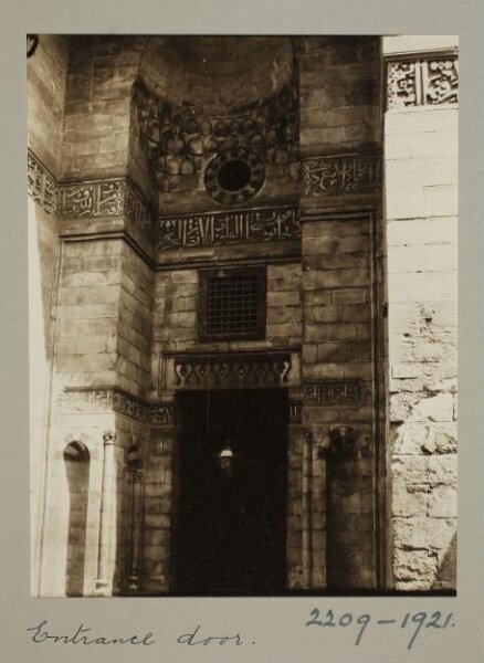 K.A.C. Creswell, Entrance of the funerary khanqah of Mamluk Sultan al-Muzaffar Baybars al-Jashankir, Cairo