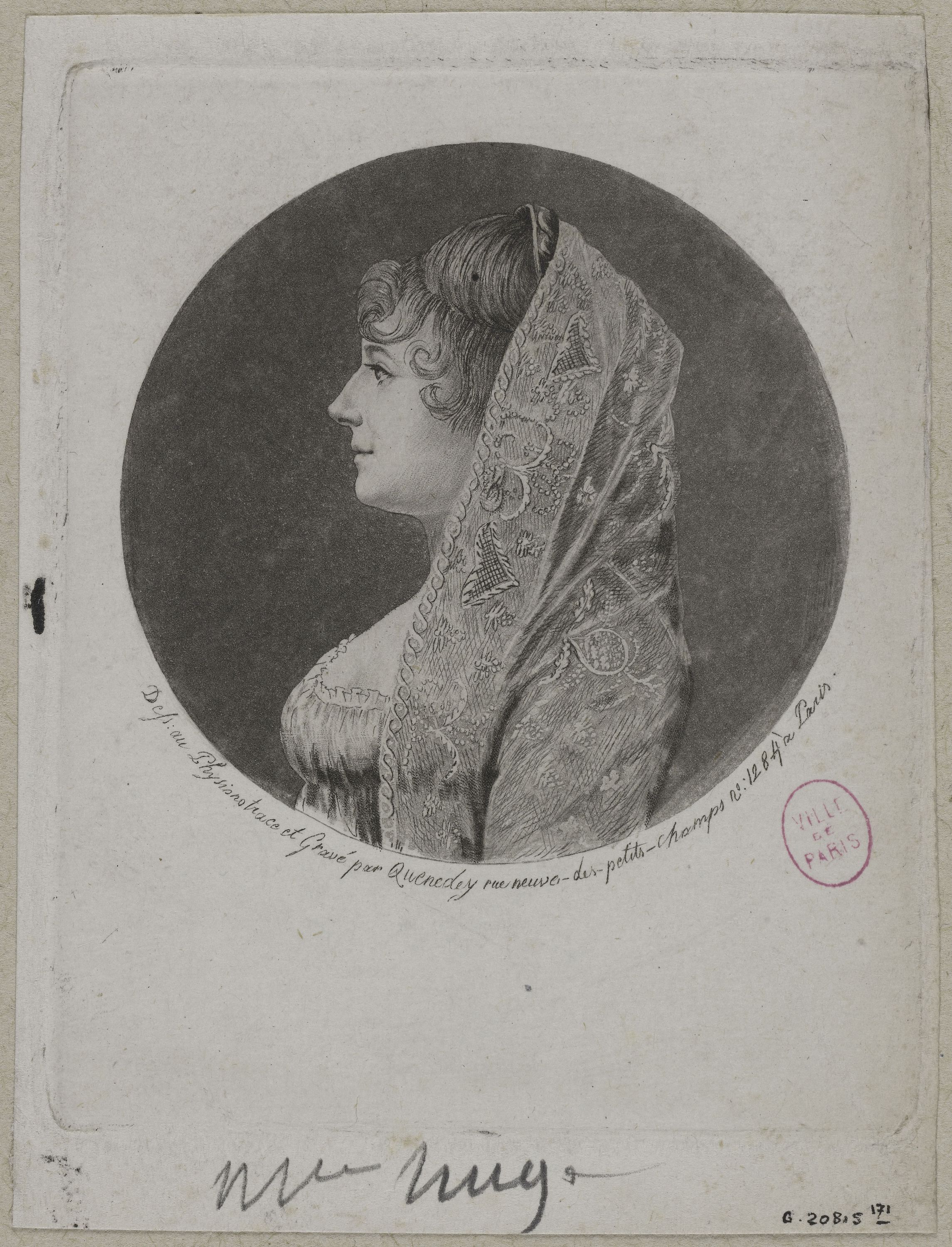 Edmé Quenedey, Portrait de Madame Hugo