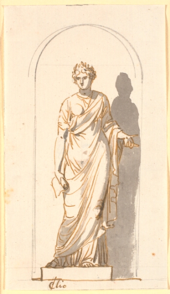 Nicolai Abildgaard, Clio som statue i en niche