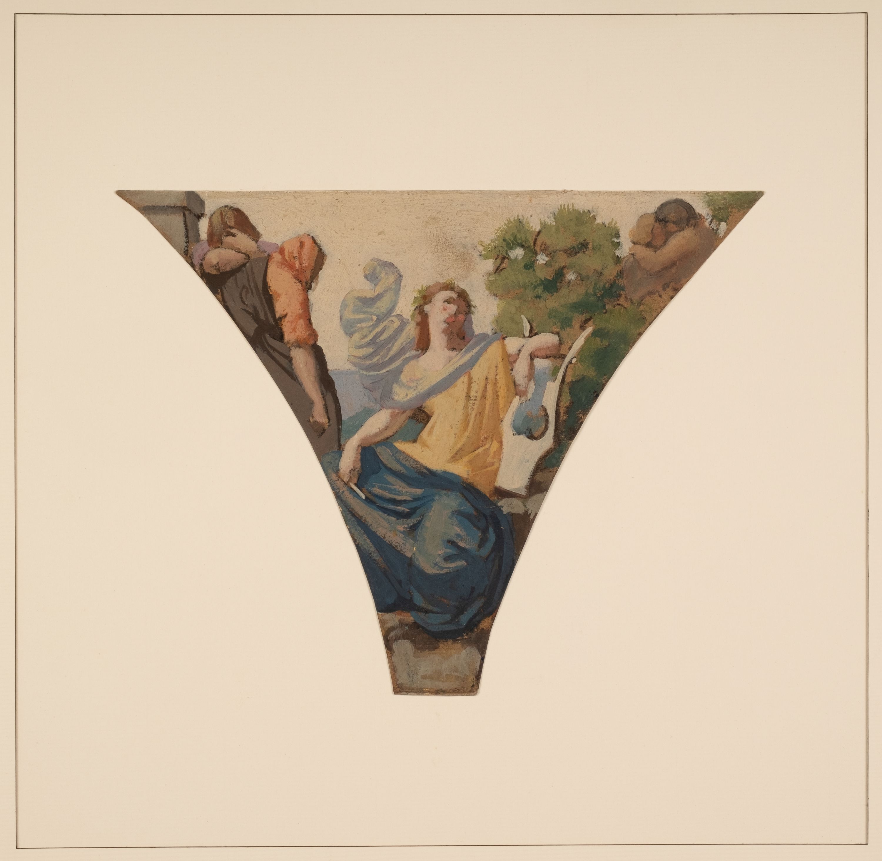 Henri Lehmann, Esquisse pour la grande galerie des Fêtes de l'ancien Hôtel de Ville de Paris : Première union du chant et de la poésie (Concordant carmina plectro)