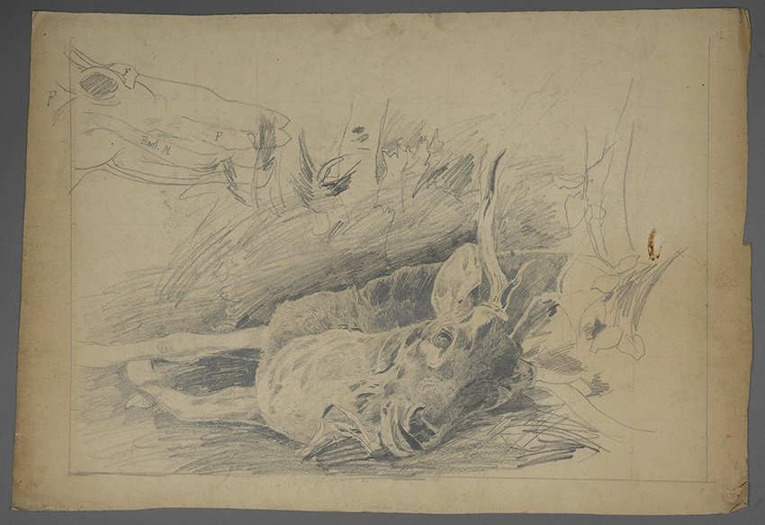 Karl Hagemeister, Erlegter Rehbock, um 1880