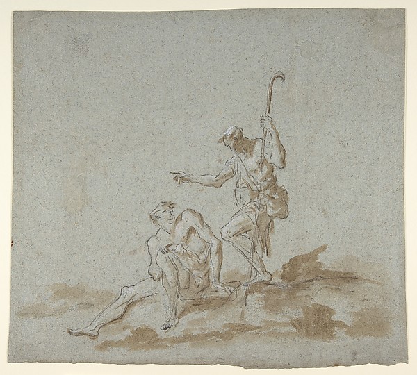 Alessandro Magnasco, A Shepherd Addressing a Seated Male Nude