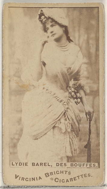 Allen & Ginter, Lydie Barel, Des Bouffes, from the Actors and Actresses series (N45, Type 1) for Virginia Brights Cigarettes