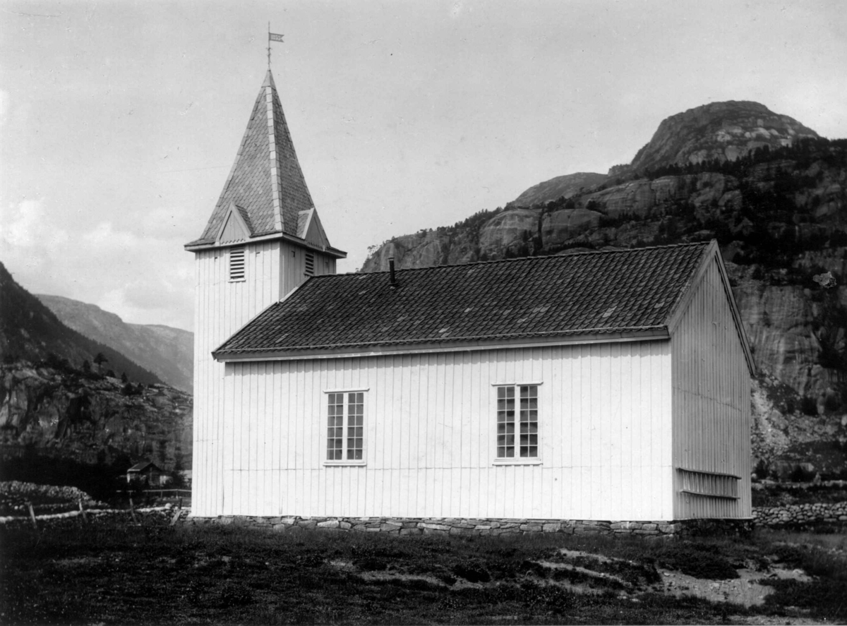 Anders Beer Wilse, Nesflaten kapell bygget i 1853, Suldal i Rogaland.