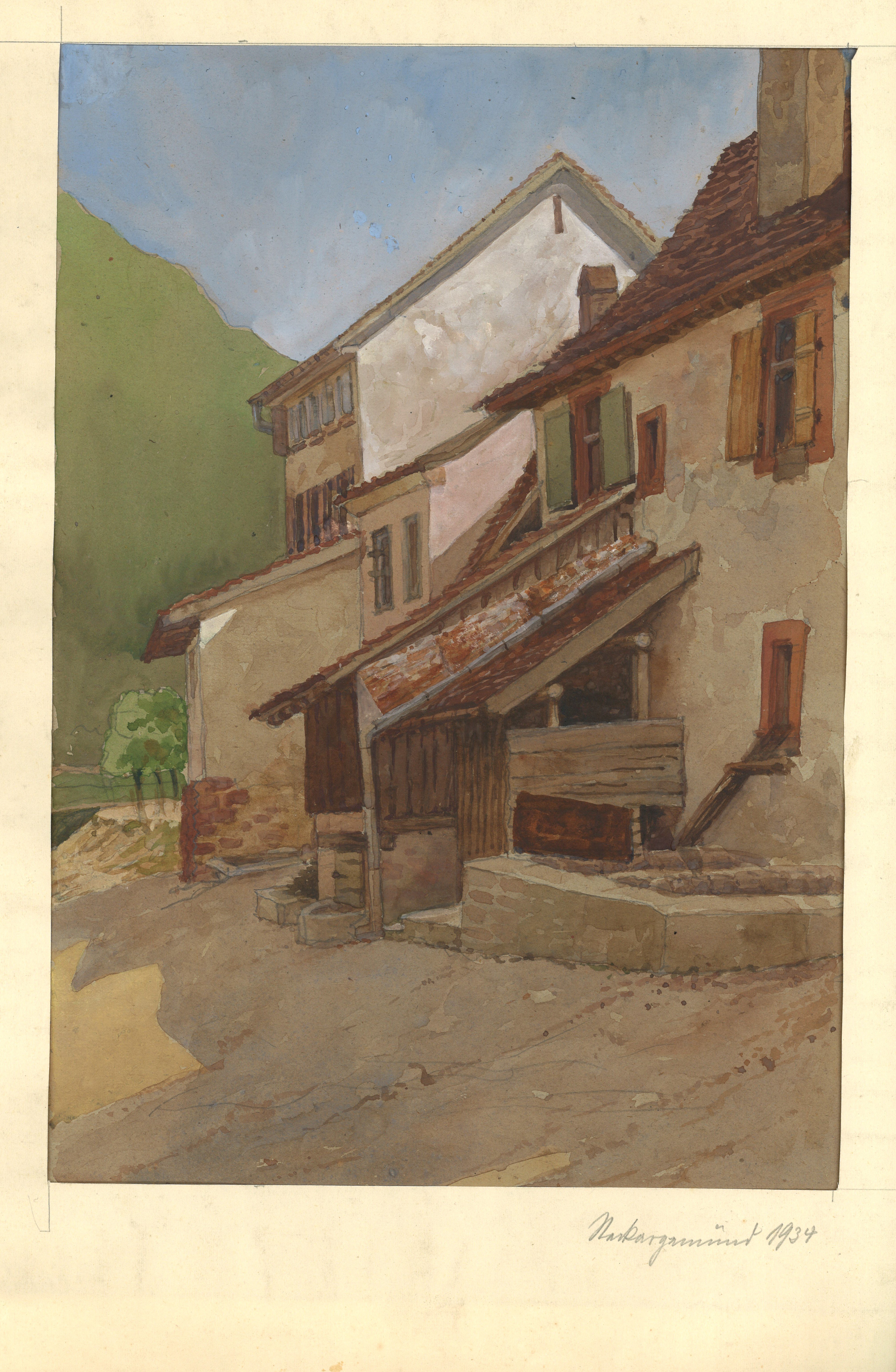 Otto Stiehl, Neckargemünd (Baden): Hofseiten von Wohnhäusern